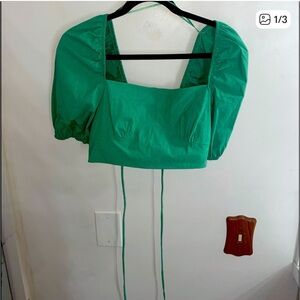 Zara Green Crop Top